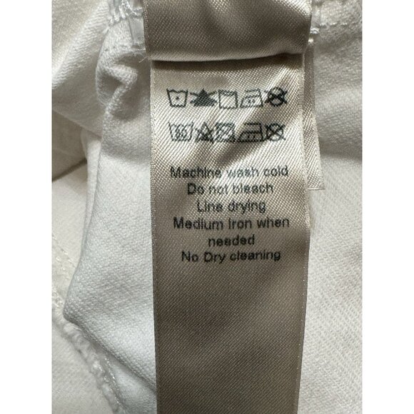 7 For All Mankind Sz XL Dress Denim Sleeveless Flounced Mini White New - Picture 9 of 11